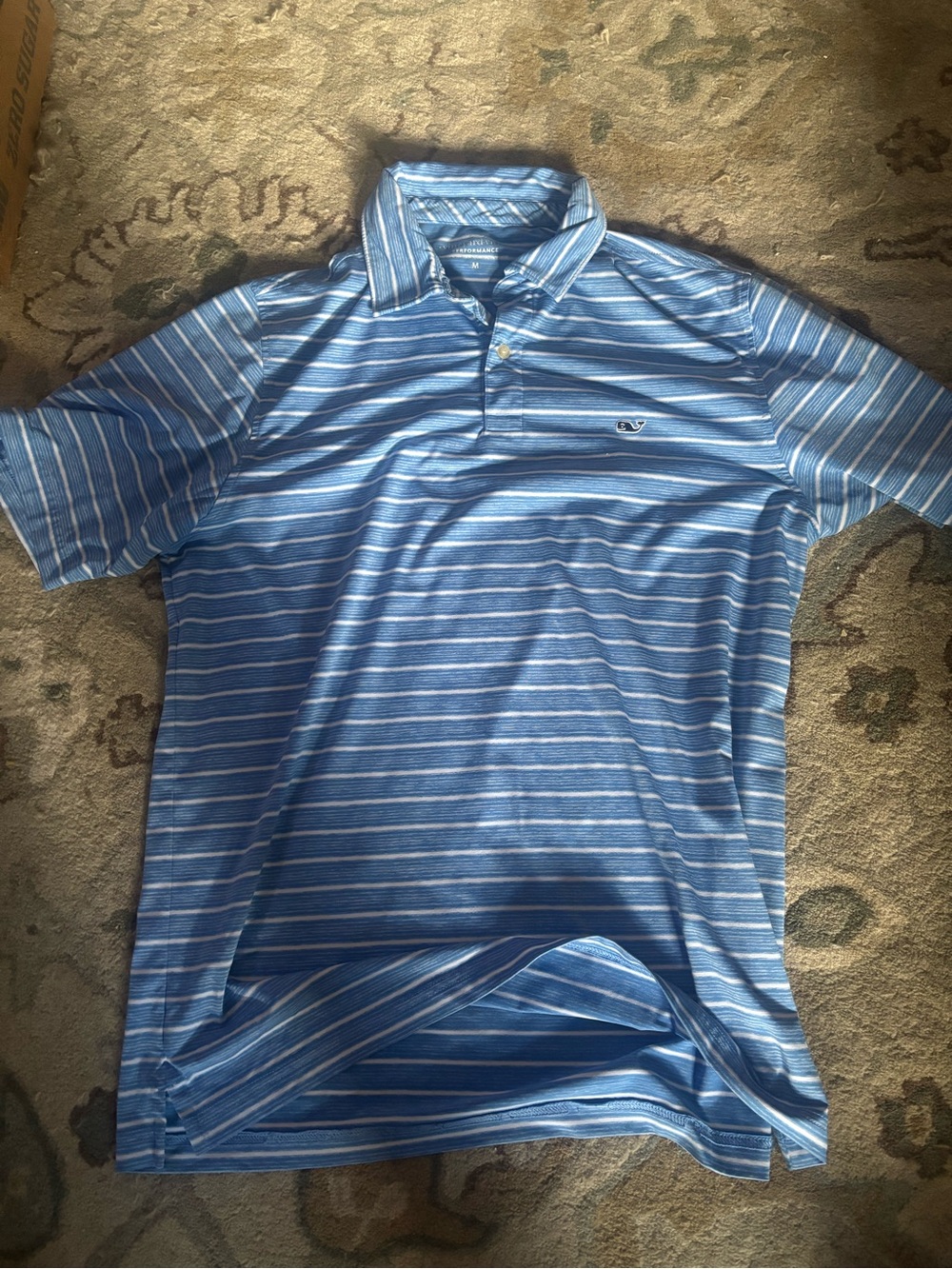 Vineyard Vines Light and Navy Blue Striped Polo